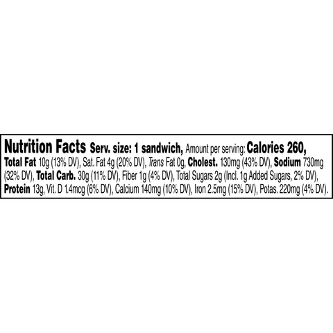 Jimmy Dean Egg and Cheese, Ham Muffin Sandwich, 4.2 Ounce -- 12 per case.