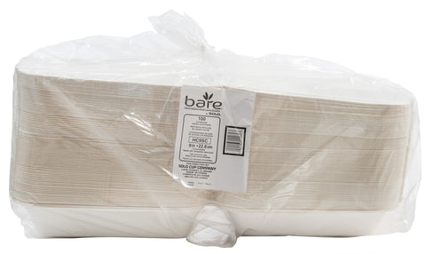 Container Sugarcane Bagasse Hinged Ivory 9