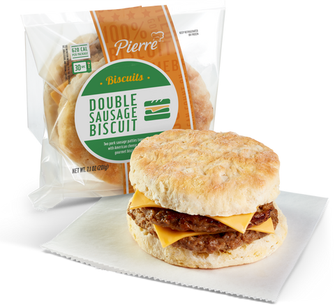 Biscuit Double Sausage With Cheese Iw 7.1 Oz 0153