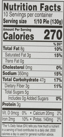 Chef Pierre PIE CHERRY 1/3 REDUCED FAT & NSA CHERRY 10