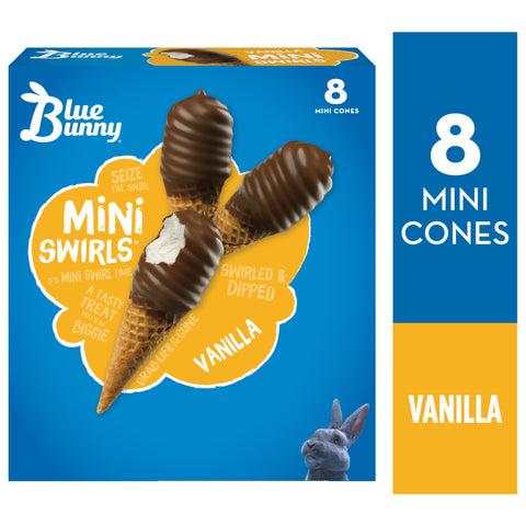 Blue Bunny ICE CREAM CONE VANILLA MINI SWIRLS