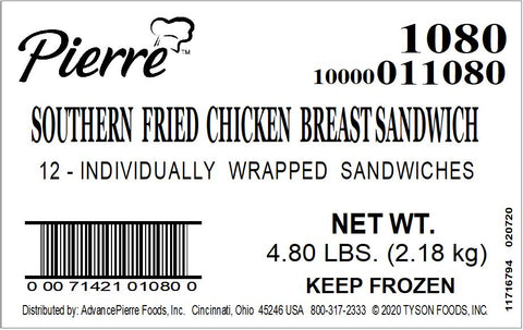Pierre® SANDWICH JUMBO SOUTHERN FRIED CHICKEN BREAST 10000011080