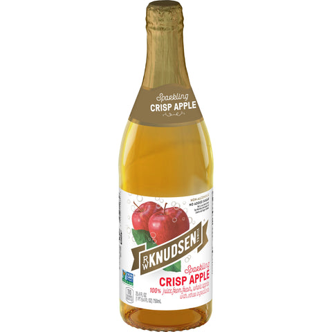 RW Knudsen JUICE APPLE CIDER CRISP 100% SPARKLING GLASS BOTTLE SHELF STABLE