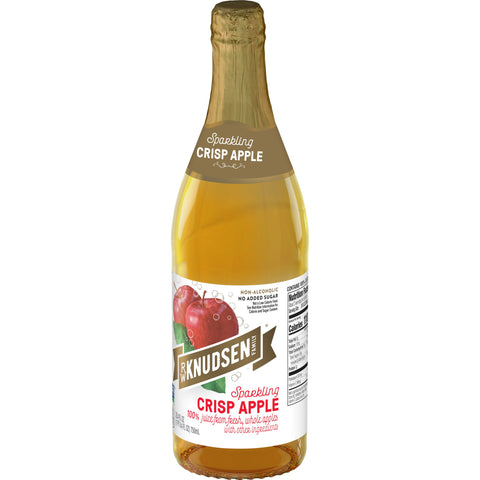 RW Knudsen JUICE APPLE CIDER CRISP 100% SPARKLING GLASS BOTTLE SHELF STABLE