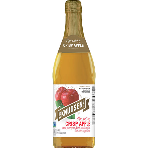 RW Knudsen JUICE APPLE CIDER CRISP 100% SPARKLING GLASS BOTTLE SHELF STABLE