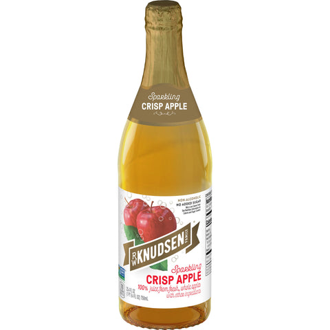 RW Knudsen JUICE APPLE CIDER CRISP 100% SPARKLING GLASS BOTTLE SHELF STABLE