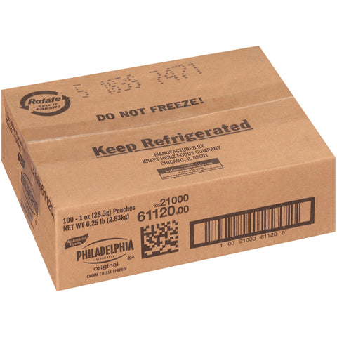 Kraft Philadelphia Original Cream Cheese Spread - Pouch, 1 Ounce -- 100 per case.
