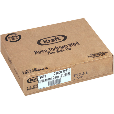 Cheese American Processed Sliced 81-108 Ct