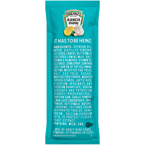 Dressing Ranch Single Serve Packet 533100/78000723