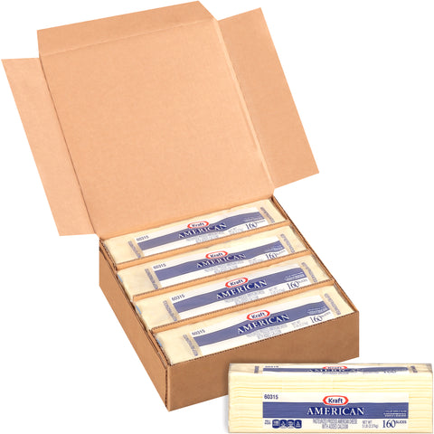 Kraft American Sliced White Cheese, 5 Pound -- 4 per case.
