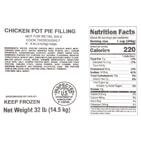 Quality Chef® CHICKEN POT PIE FILLING 209040/78001276