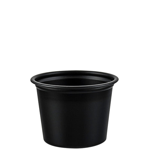 Solo® CUP PLASTIC PORTION SOUFFLE BLACK 1 OZ