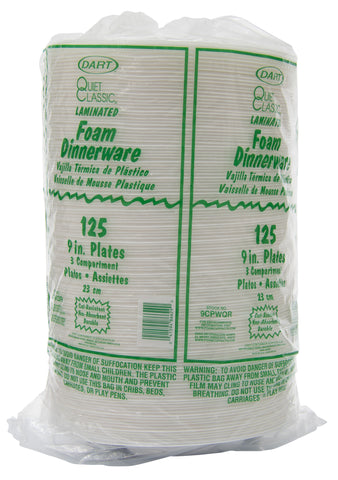 Plate Foam Laminated White 3-compartment 9