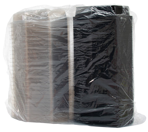 Container Plastic Octaview Hinged Black/clear 9