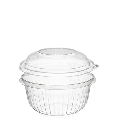 PresentaBowls® BOWL PLASTIC CLEAR WITH DOME LID 16 OZ