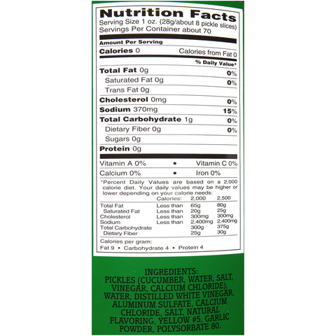 Heinz® HAMBURGER PICKLE SLICES 657600/78000980