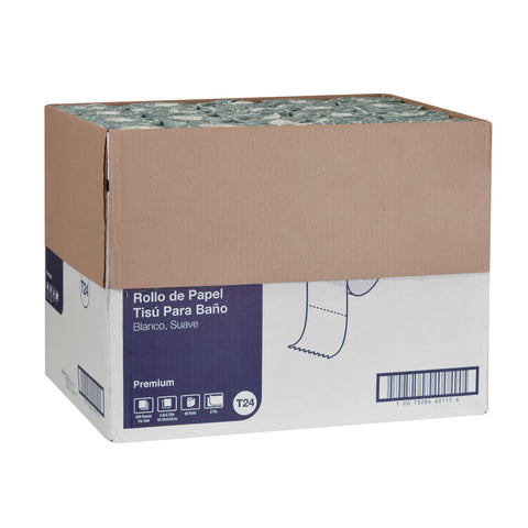 Tork White 2 Ply Premium Soft Bath Tissue Roll, 4 inch x 125 feet