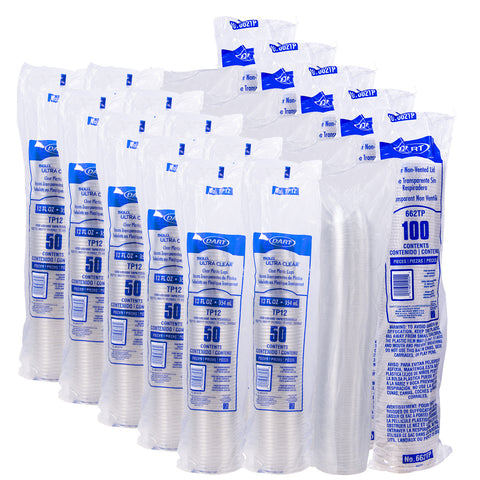 Cup Grab & Go Kit Combo W/ Two Compartment Insert Clear 12 Oz