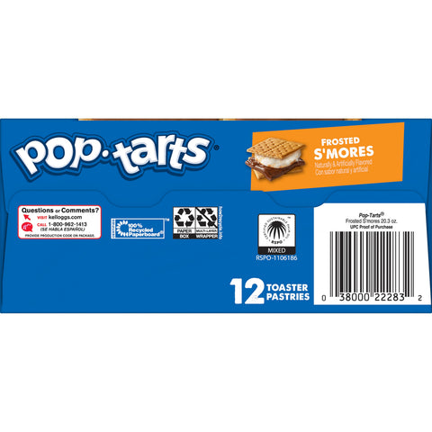 Pastry Pop Tart Smores Frosted 1.69 Oz Shelf Stable Twin Pack