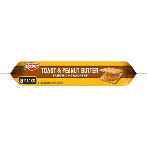 Keebler Toast and Peanut Butter Sandwich Cracker, 8 Ounce -- 12 per case.