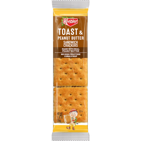 Keebler Toast and Peanut Butter Sandwich Cracker, 8 Ounce -- 12 per case.