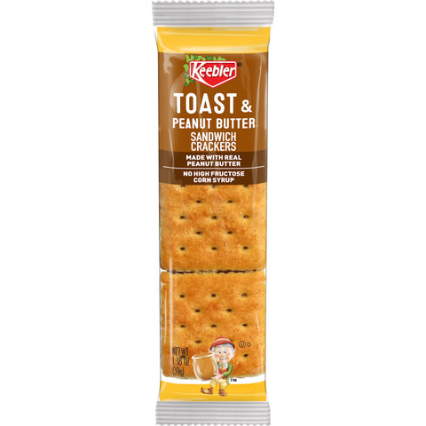 Keebler Toast and Peanut Butter Sandwich Cracker, 8 Ounce -- 12 per case.