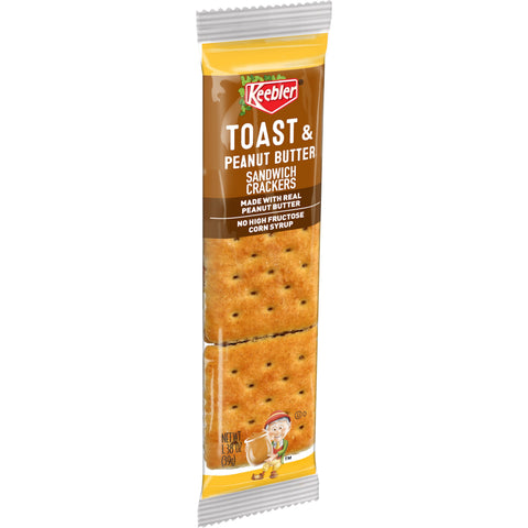 Keebler Toast and Peanut Butter Sandwich Cracker, 8 Ounce -- 12 per case.