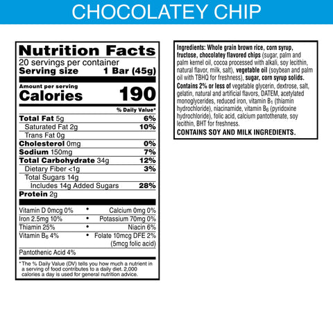 Snack Bar Rice Krispies Treats® Chocolatey Chip Made W/ Whole Grain
