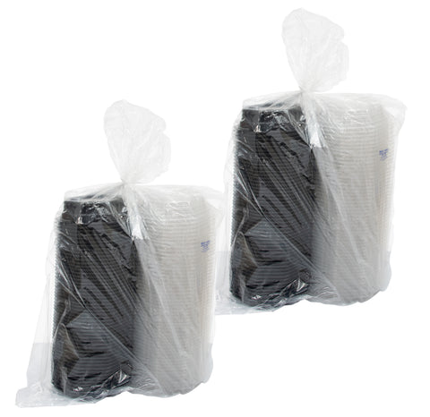 Container Plastic Hinged Carryout - Black/clear 6
