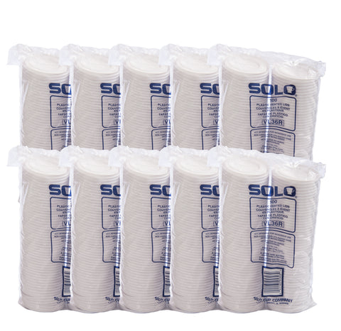 Solo® LID PLASTIC WHITE VENTED FOR PAPER HOT CUP 6 OZ