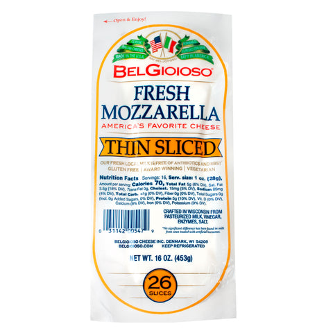 Belgioioso CHEESE MOZZARELLA FRESH THIN SLICED