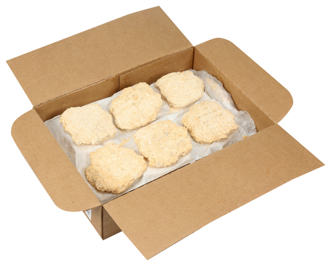 Advance Food Breaded Veal and Beef Parmigiana Patties, 4.40 Ounce -- 36 per case.