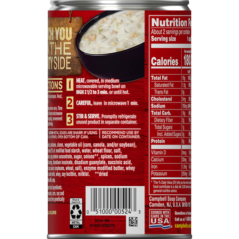 Campbell Chnky Ne Clam Chowder