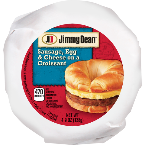Jimmy Dean Egg and Cheese Sausage Croissant Sandwich, 4.9 Ounce -- 12 per case.
