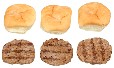 Advance Food Charbroiled Mini Beef Steak Burger, 1.2 Ounce -- 72 per case.