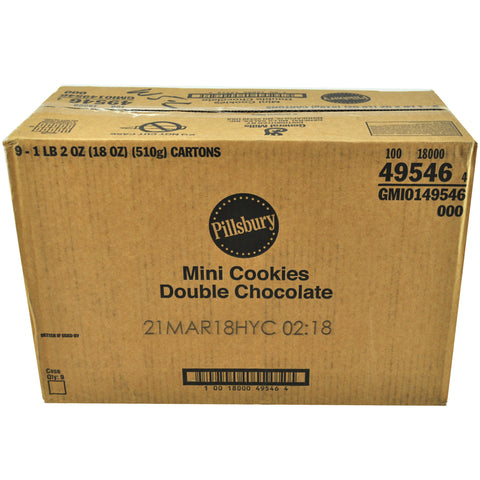 Pillsbury Soft Baked Mini Double Chocolate Cookies, 18 Ounce -- 9 per case.