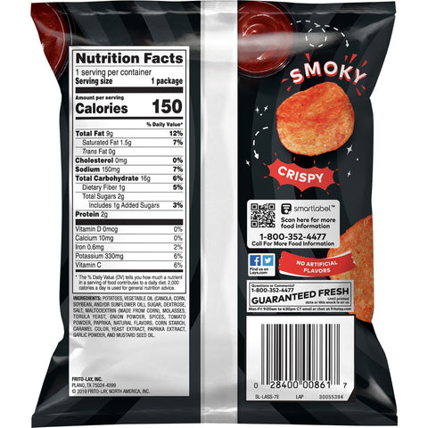 Lays BBQ Potato Chips Single Serve, 1 Ounce -- 104 per case.