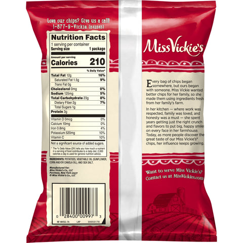 Chip Potato Kettle Cooked Simply Sea Salt Original Large Single Serve