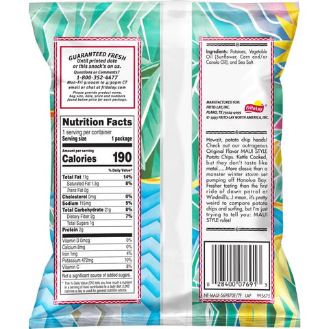 Chip Potato Kettle Regular Large Single Serve