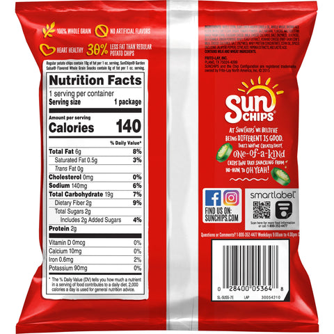 Sunchips Garden Salsa Whole Grain Snacks, 1 Ounce -- 104 per case.