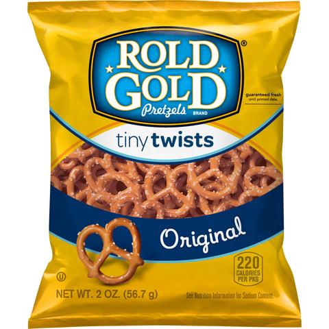 Rold Gold Classic Single Serve Tiny Twists Pretzels, 2 Ounce -- 64 per case.
