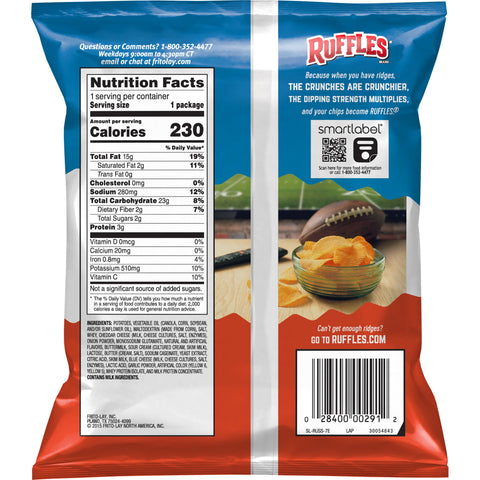Chip Potato Ridged Cheddar Sour Cream Lss