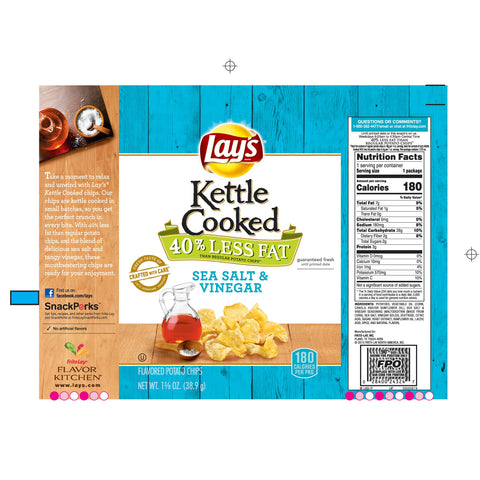 Chip Potato Kettle 40% Less Fat Salt & Vinegar Large Single Serve