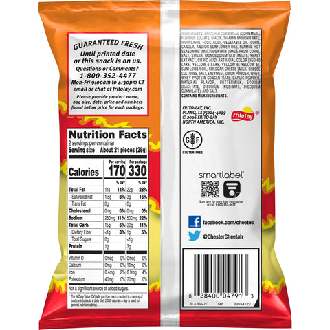Snack Cheese Crunchy Flamin Hot Large Single Serve