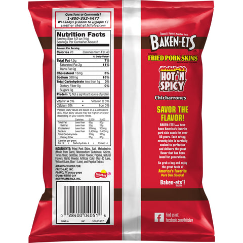Baken-ets® CHIP PORK RINDS HOT 'N SPICY LSS