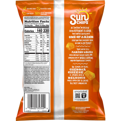 Sunchips Whole Grain Harvest Cheddar Snacks, 2.375 Ounce -- 24 per case