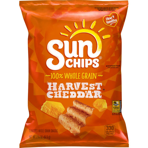 Sunchips Whole Grain Harvest Cheddar Snacks, 2.375 Ounce -- 24 per case