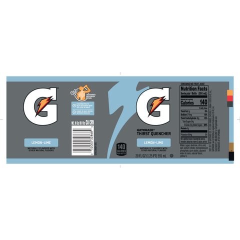 Gatorade DRINK GATORADE LEMON LIME WIDEMOUTH PLASTIC BOTTLE