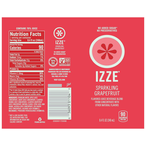 Izze JUICE SPARKLING GRAPEFRUIT CAN