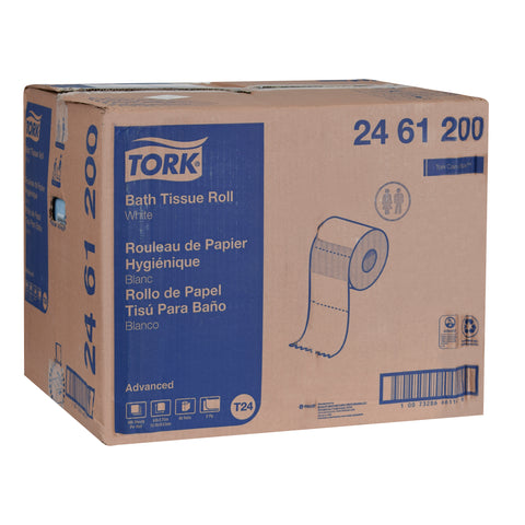 Tork Advanced White 2-Ply Paper Bath Tissue Roll, 500 Sheets Roll -- 80 per case